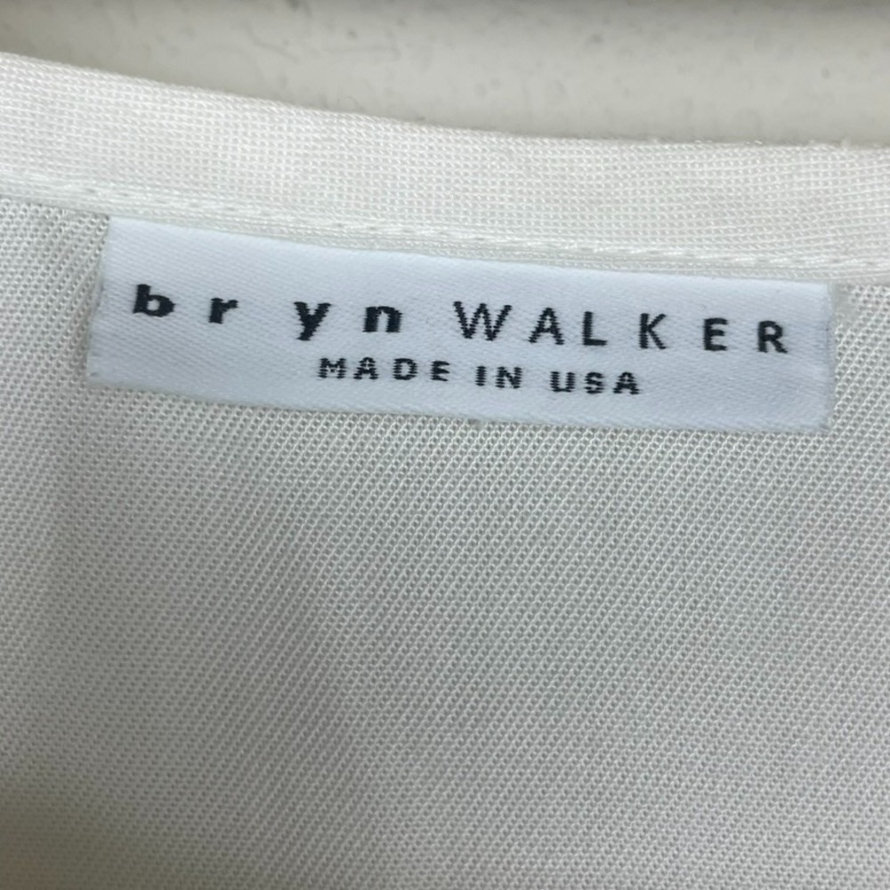 Bryn Walker XL White Asymmetrical Tunic‎ Top 100% Tencel Sleeveless USA - Picture 2 of 4